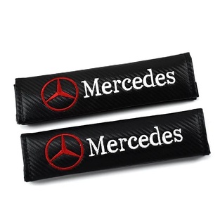 Μαξιλαράκια Ζώνης Αυτοκινήτου Carbon 2τμχ MERCEDES HW-0196ΒE